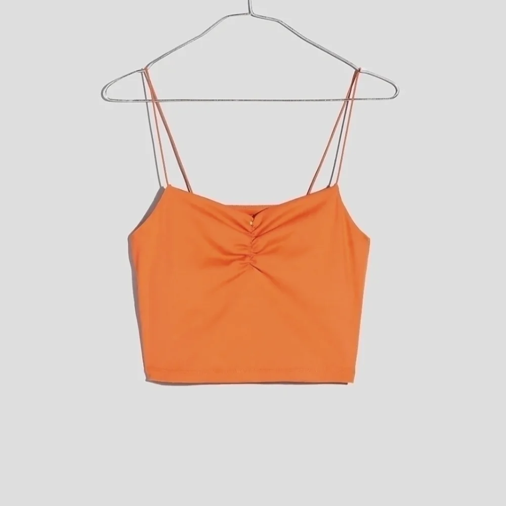 Madewell Flex Sweetheart Crop Tank Top in Brilliant Tangerine size XXS NWT NL307